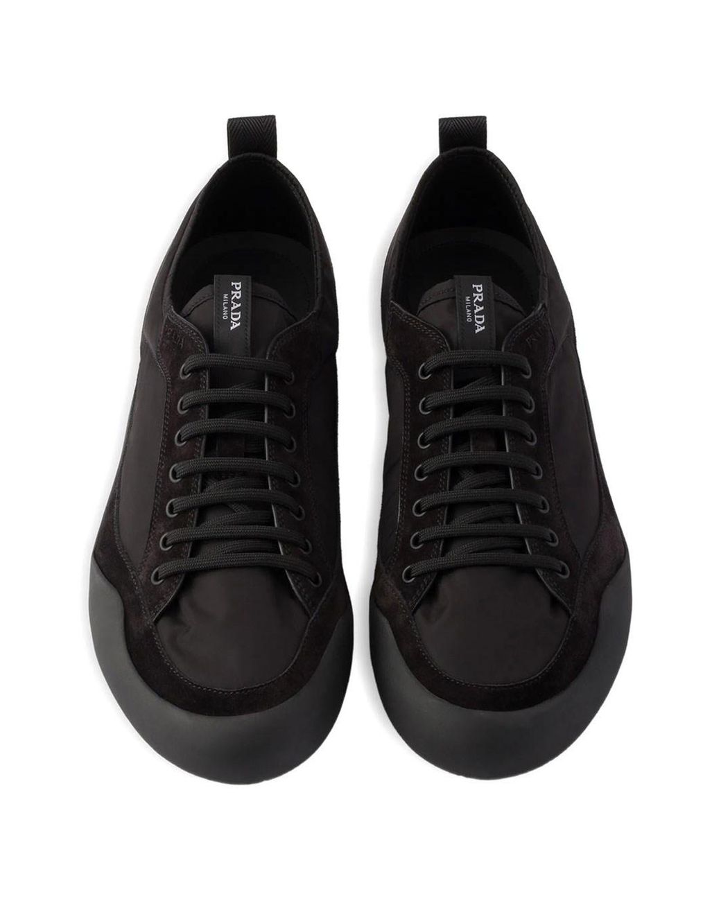 Prada Black Speedrock Re-Nylon And Suede Sneakers for men