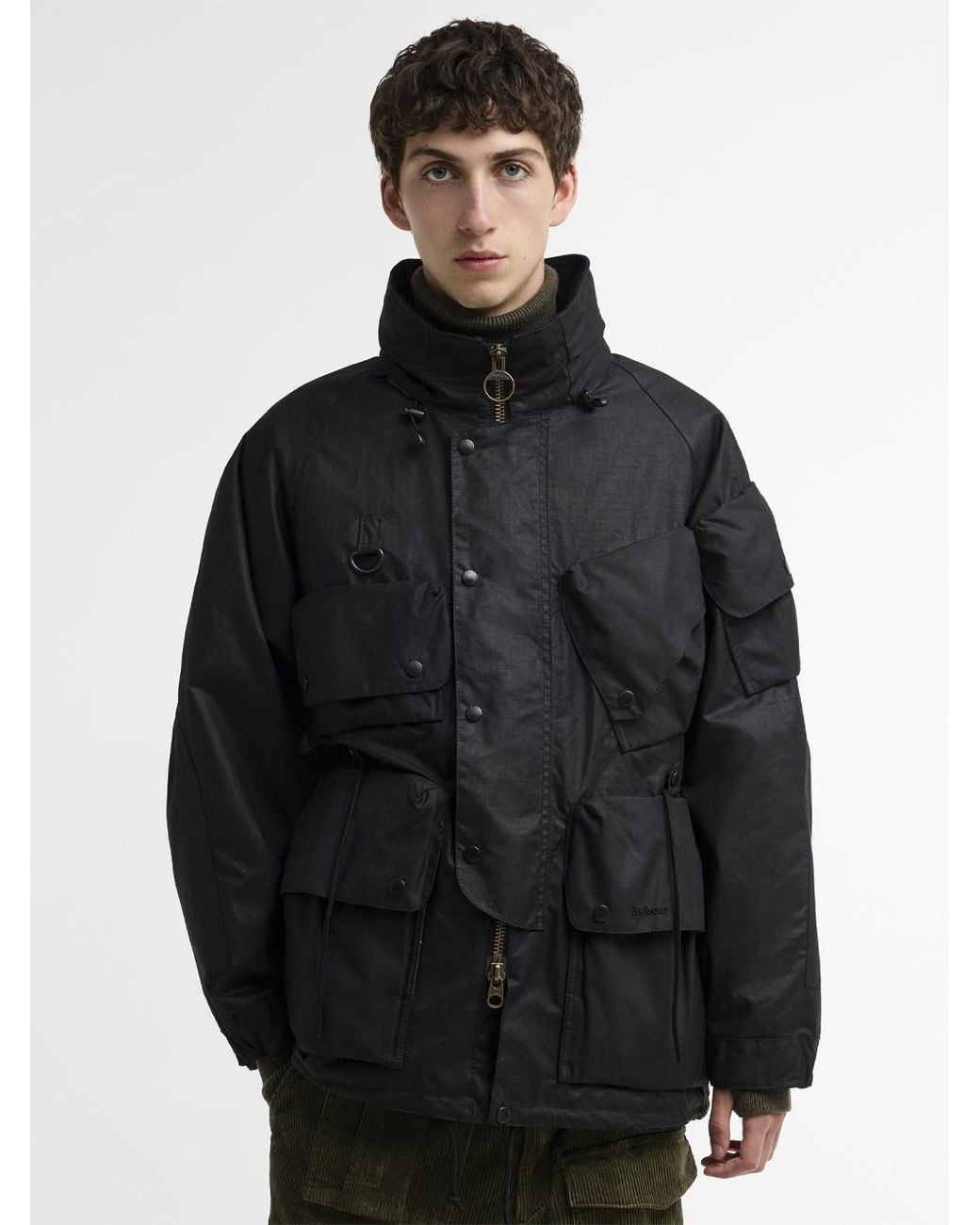 Barbour Black X Norbit: Waxed Ripstop Fabric Jacket for men