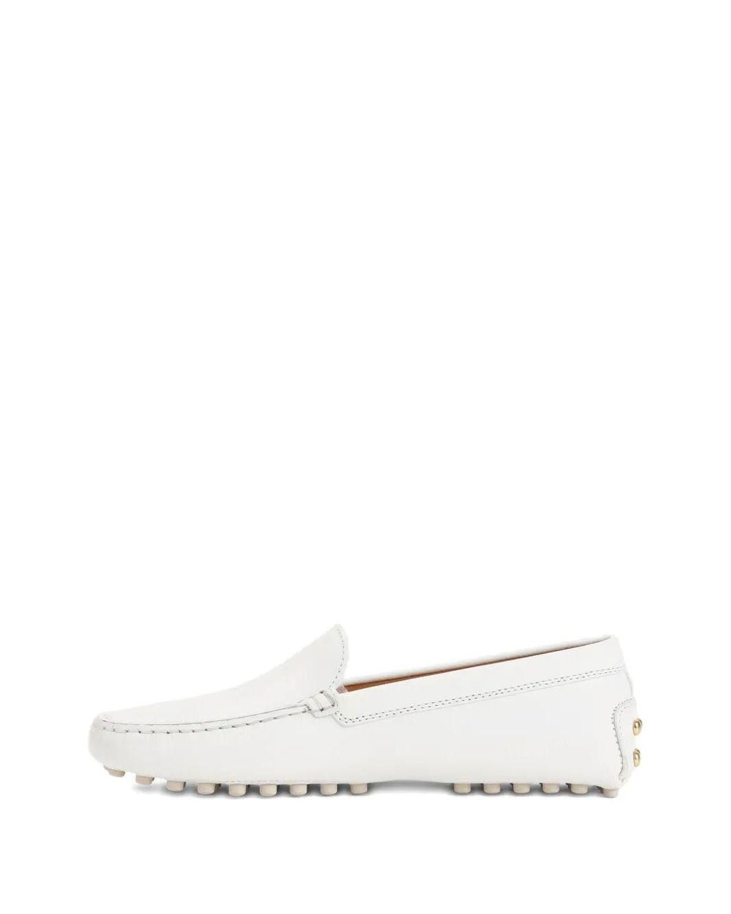 Tod's White Gommino 22L Leather Loafers