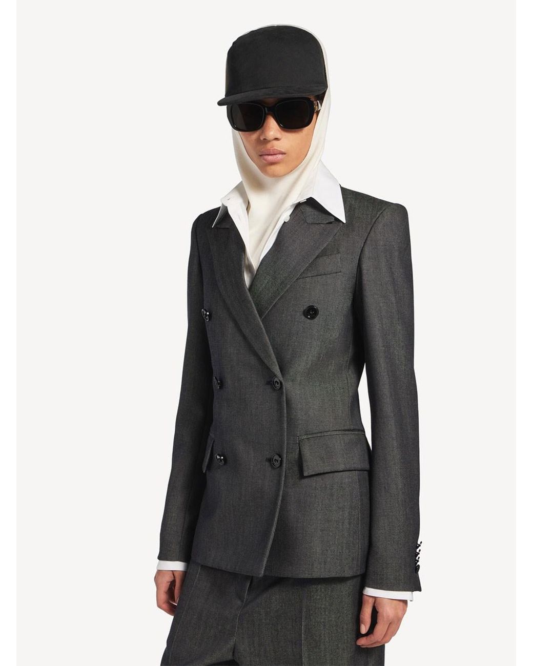 Balenciaga Gray Double-Breasted Tailored Jacket