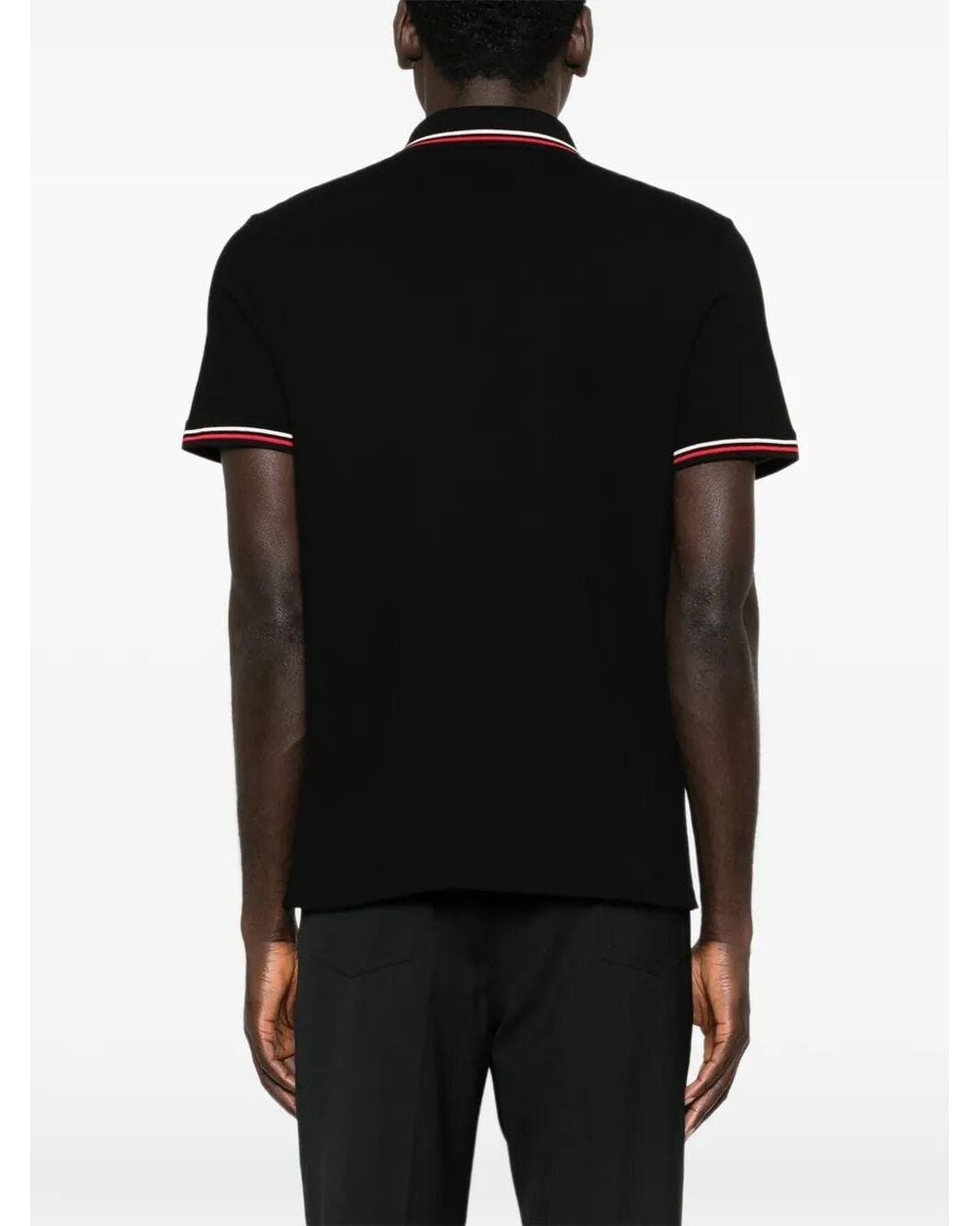 Valentino Garavani Black Cotton Piqué Polo With Vlogo Patch for men