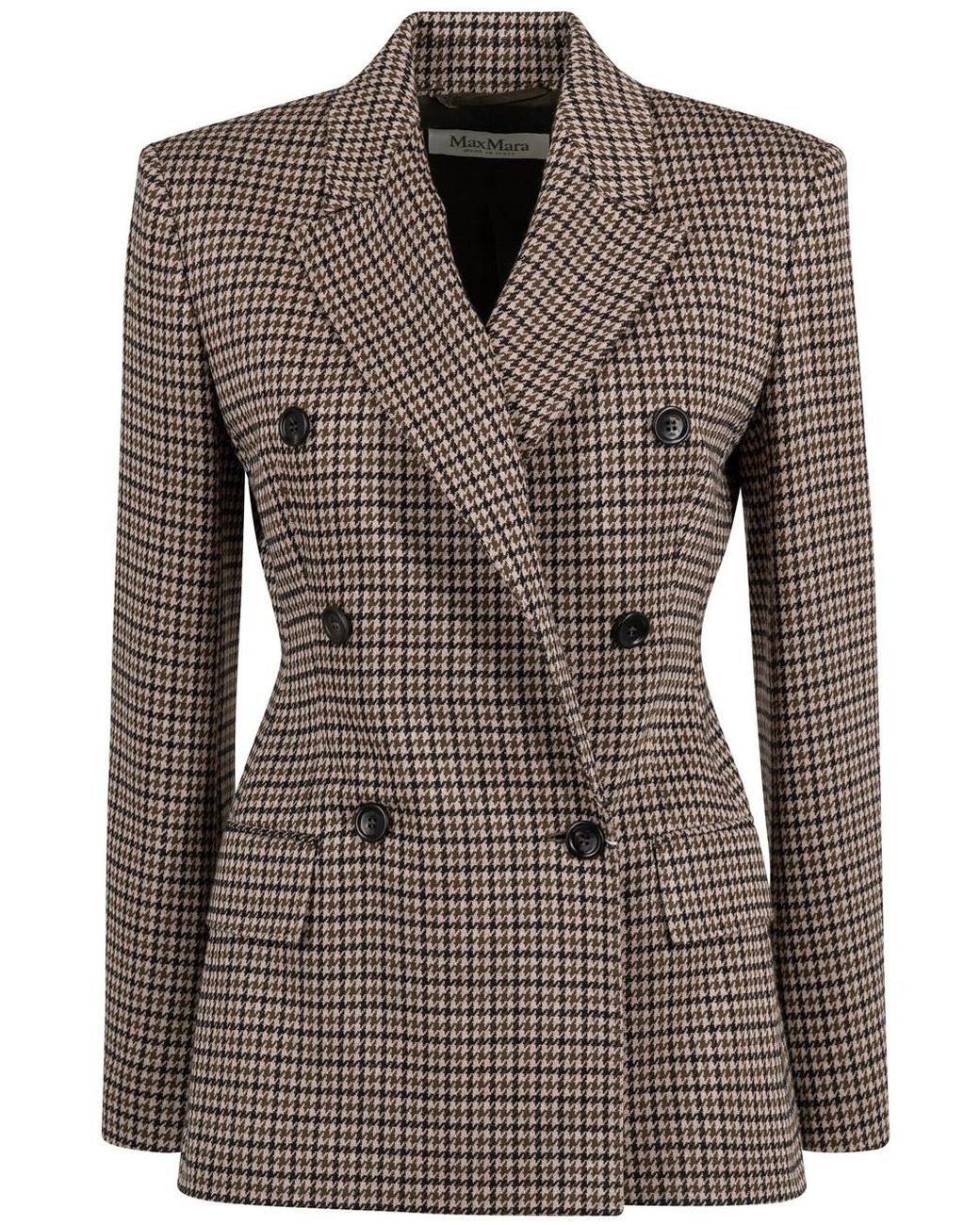 Max Mara Brown Eccelso Wool Blend Double Breasted Blazer