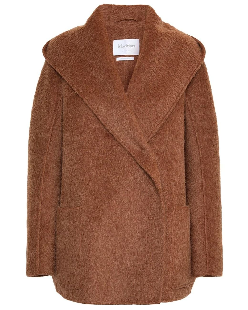 Max Mara Brown Short Camel And Mohair Coat