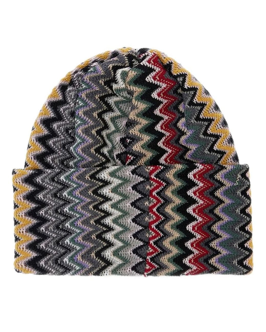 Missoni Gray Zig-Zag Pattern Beanie