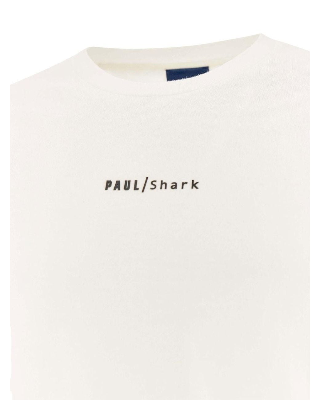 Paul & Shark White Paul & Shark Logo-Print Lightweight Cotton Jersey T-Shirt for men