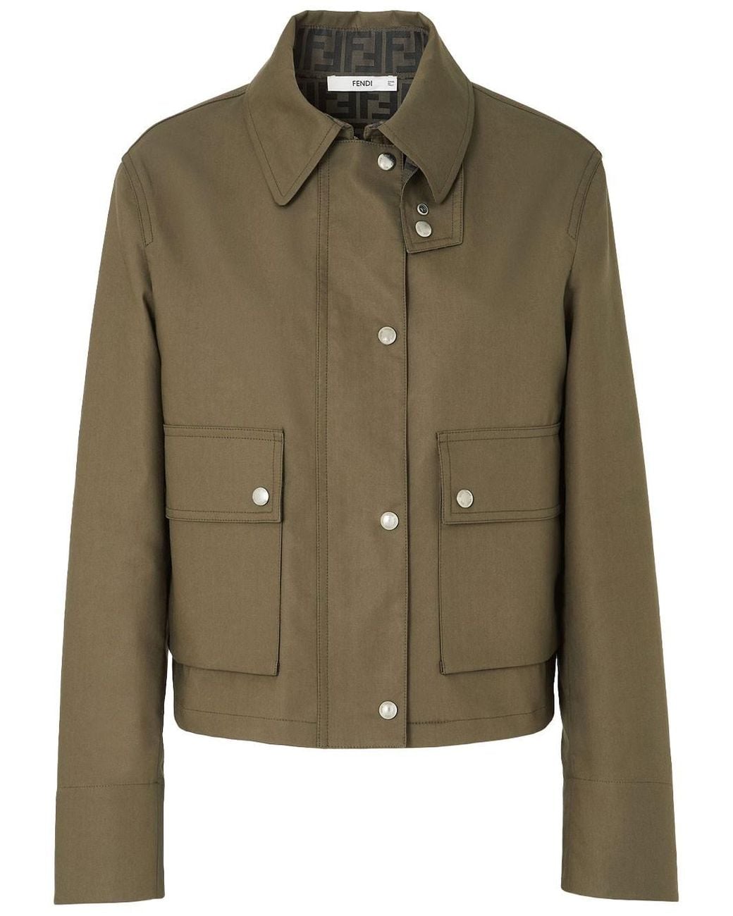 Fendi Green Mackintosh Fabric Blouson
