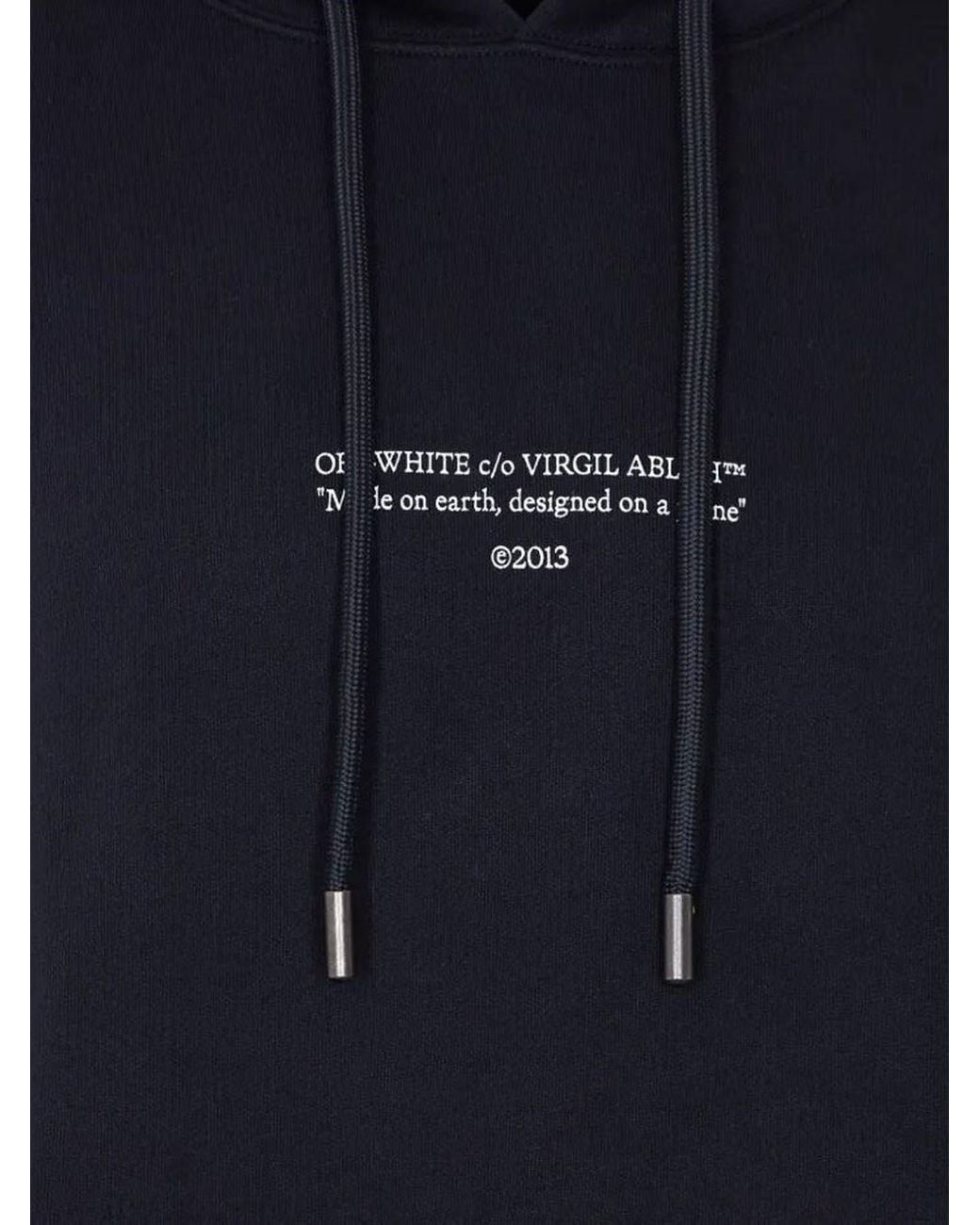 Off-White c/o Virgil Abloh Blue Relaxed Printed Hoodie for men