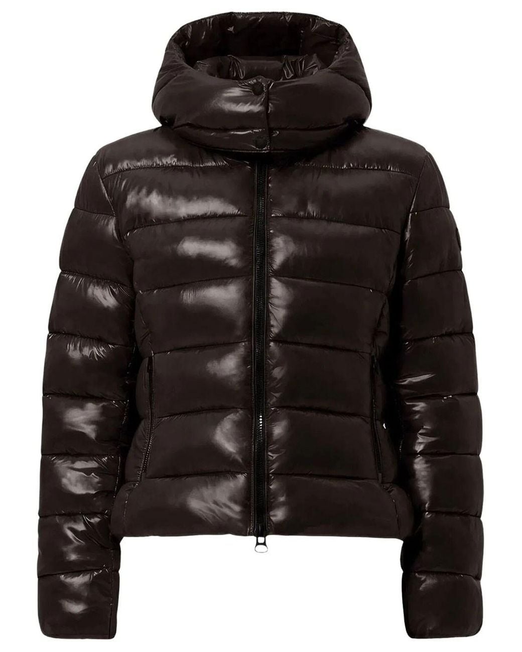 Save The Duck Black Cosmary Lacquer-effect Down Jacket