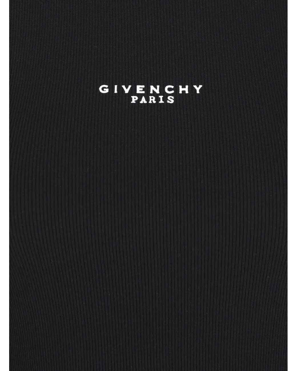 Givenchy Black Paris Cotton Tank Top
