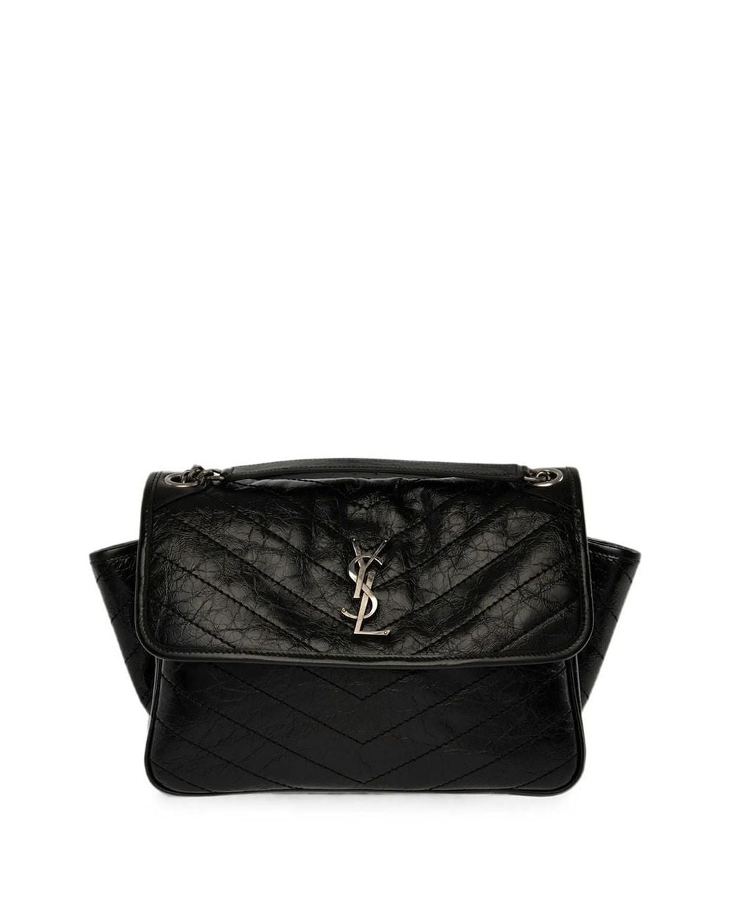 Saint Laurent Black Niki Tripouch Bag In Vintage Leather