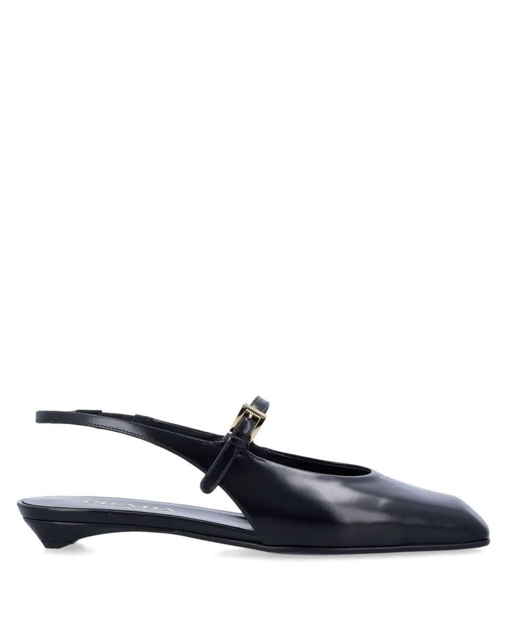 Prada Blue Leather Slingback Ballerinas