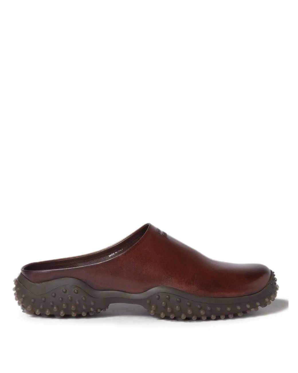 Miu Miu Brown Leather Clogs