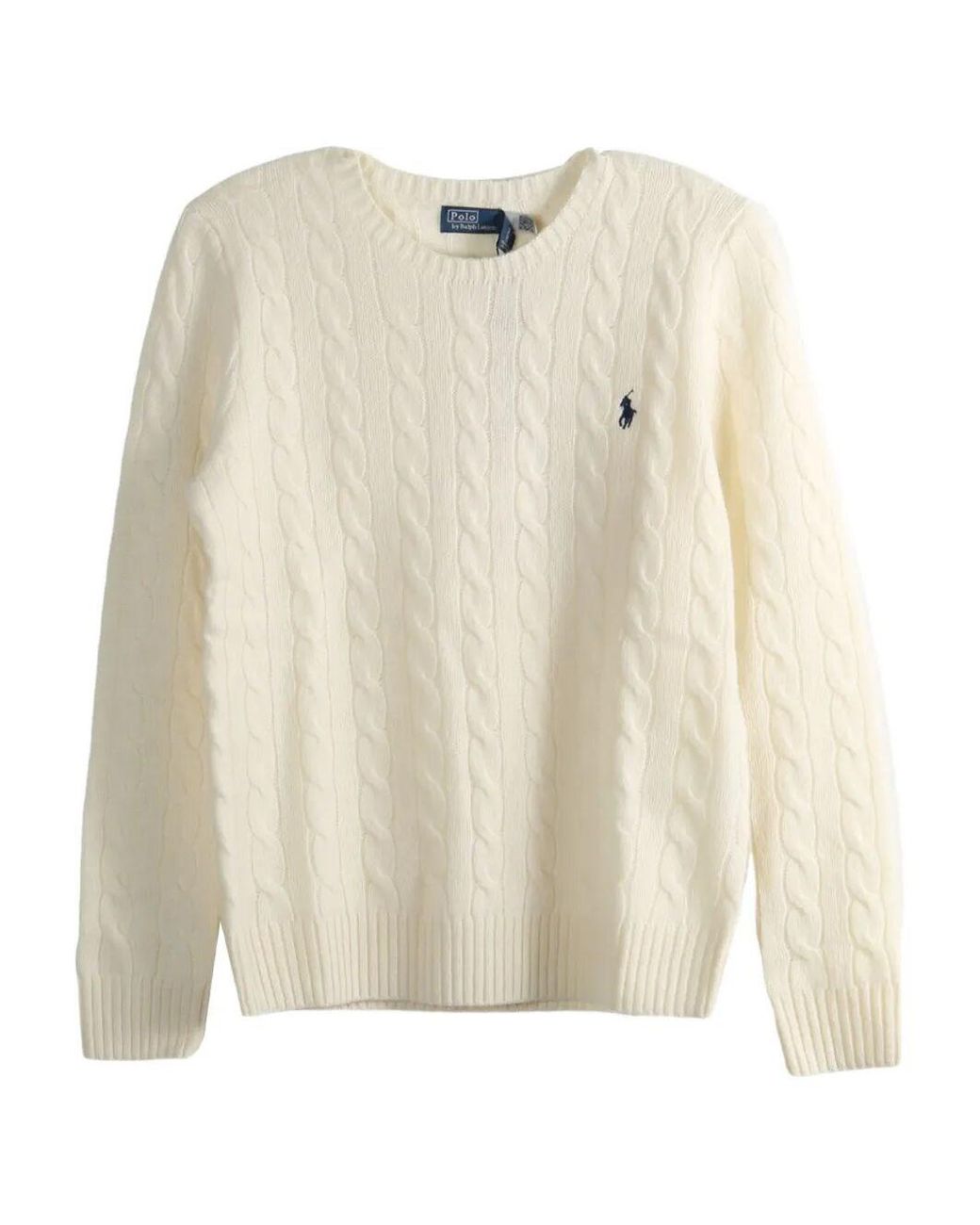 Ralph Lauren Natural Plaited Wool And Cashmere Crew-Neck