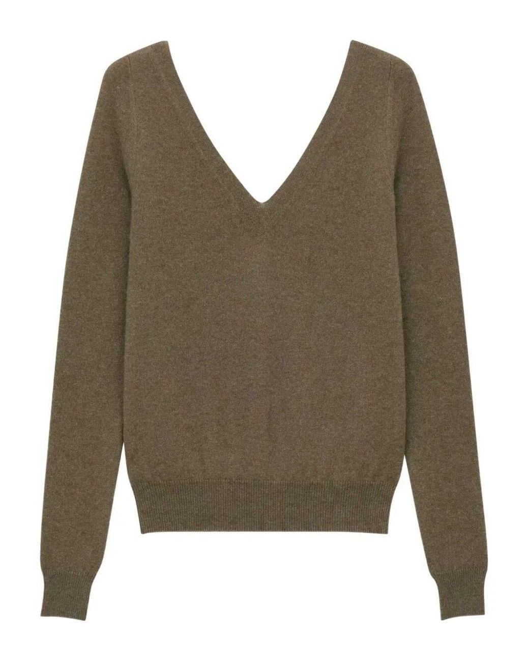 Saint Laurent Green V-Neck Sweater