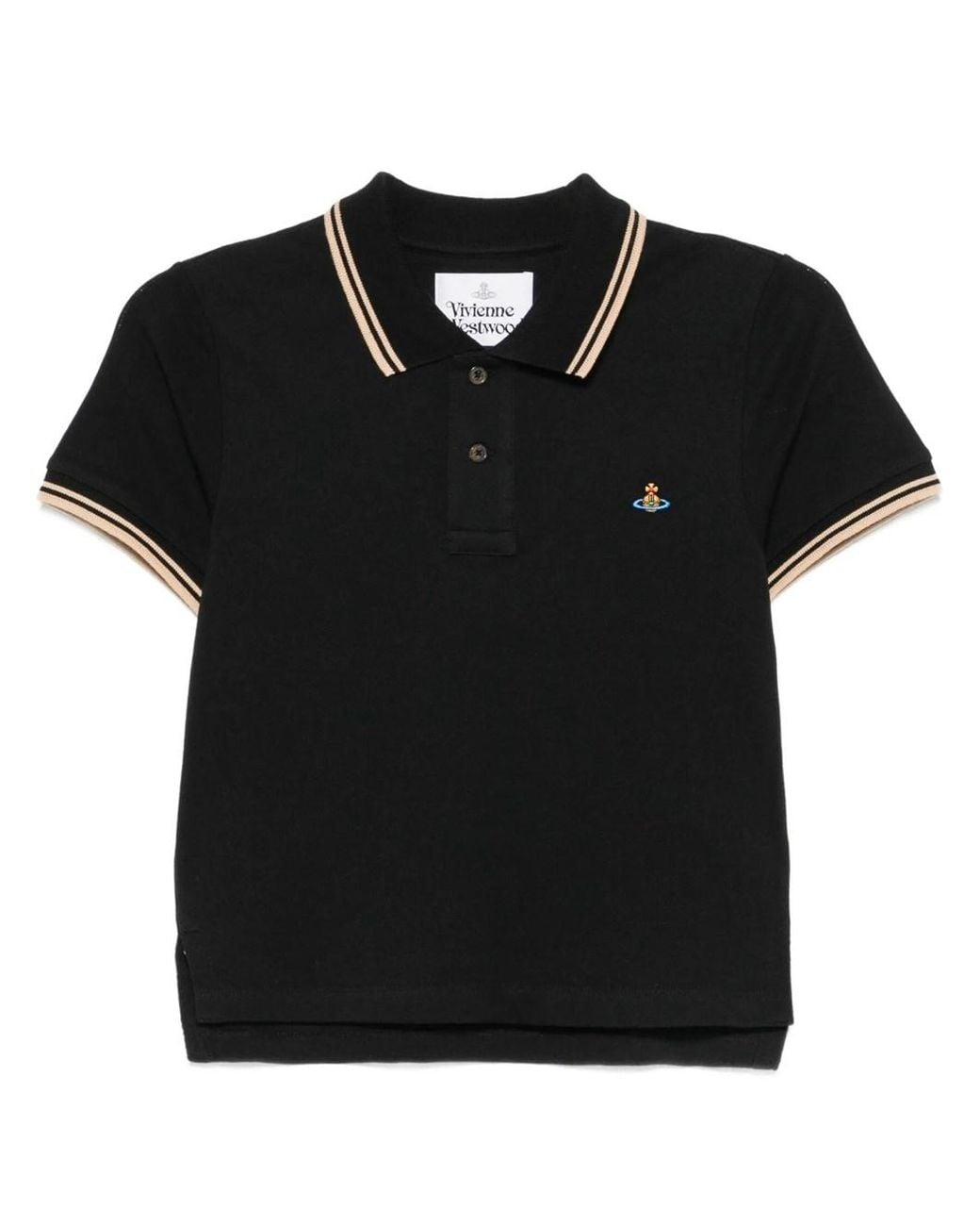 Vivienne Westwood Black Mini Classic Polo Shirt With Orb Embroidery