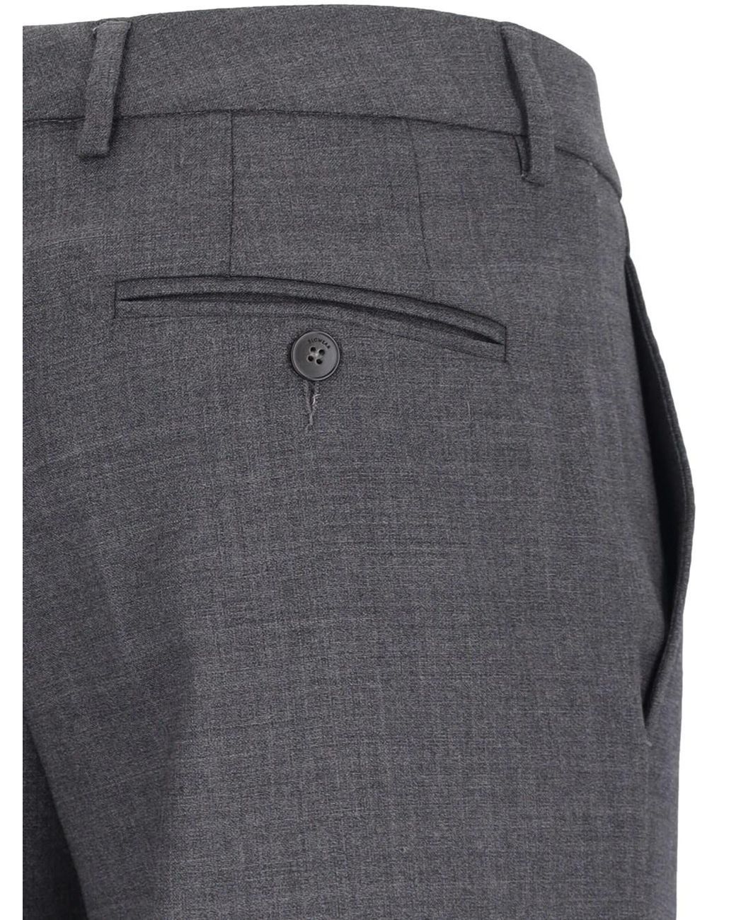 Incotex Gray Tapered Wool Pants