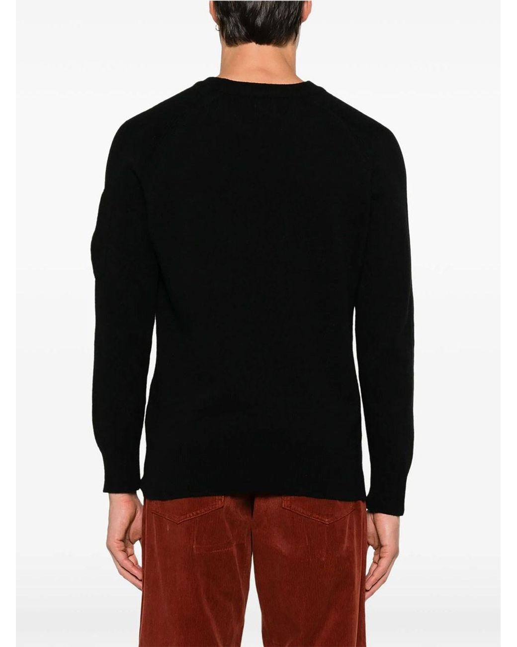 C P Company Black Crew Neck Pullover for men