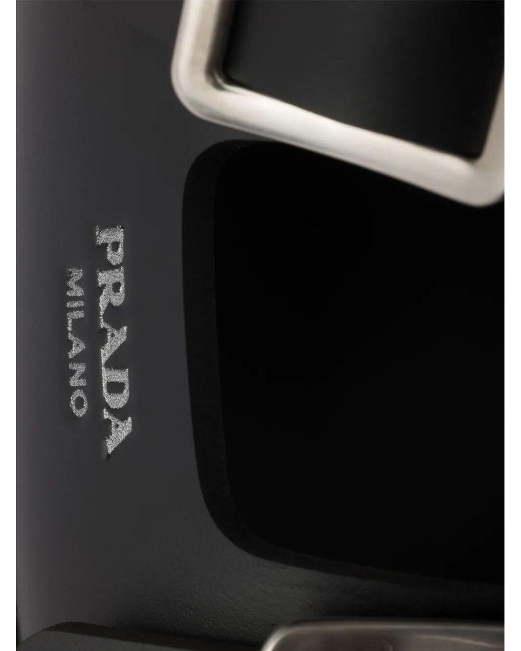 Prada Black Rubber Buckle Sandals for men