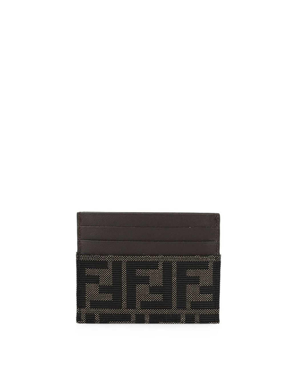 Fendi Multicolor Portacarte Ff Jacquard Zucca E Pelle for men