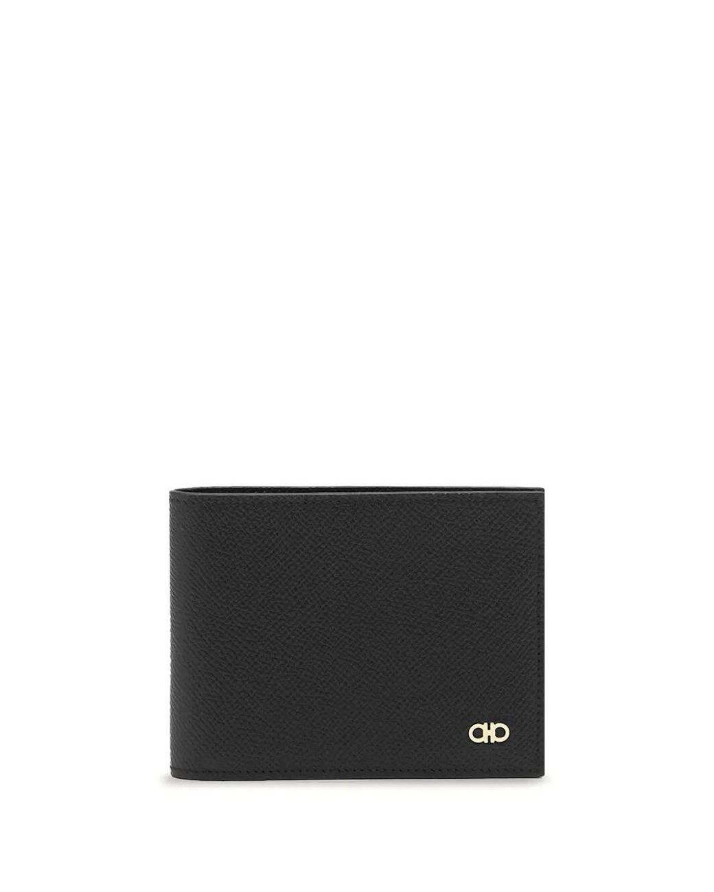 Ferragamo Black Micro Gancio Leather Wallet for men