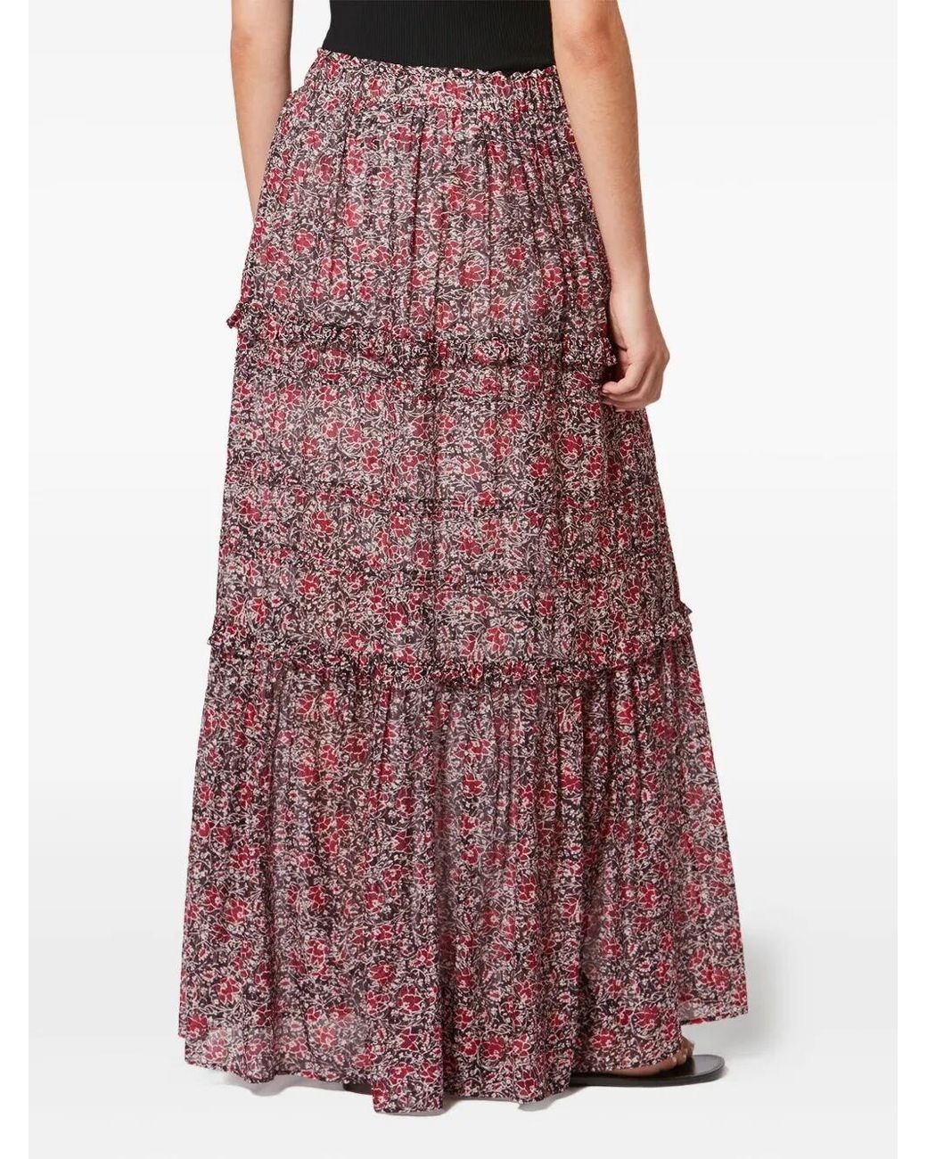 Isabel Marant Purple Isabel Marant Etoile Volomia Cotton Voile Floral Print Skirt