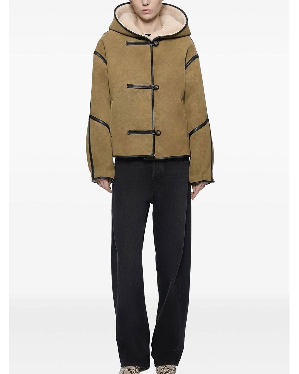 Stand Studio Natural Fia Jacket In Shearling-effect Eco Fur
