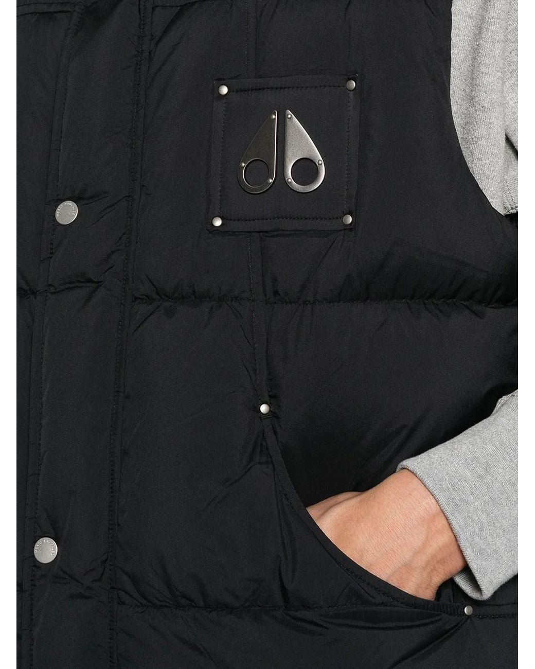 Moose Knuckles Black Piumino Smanicato "Everest" for men