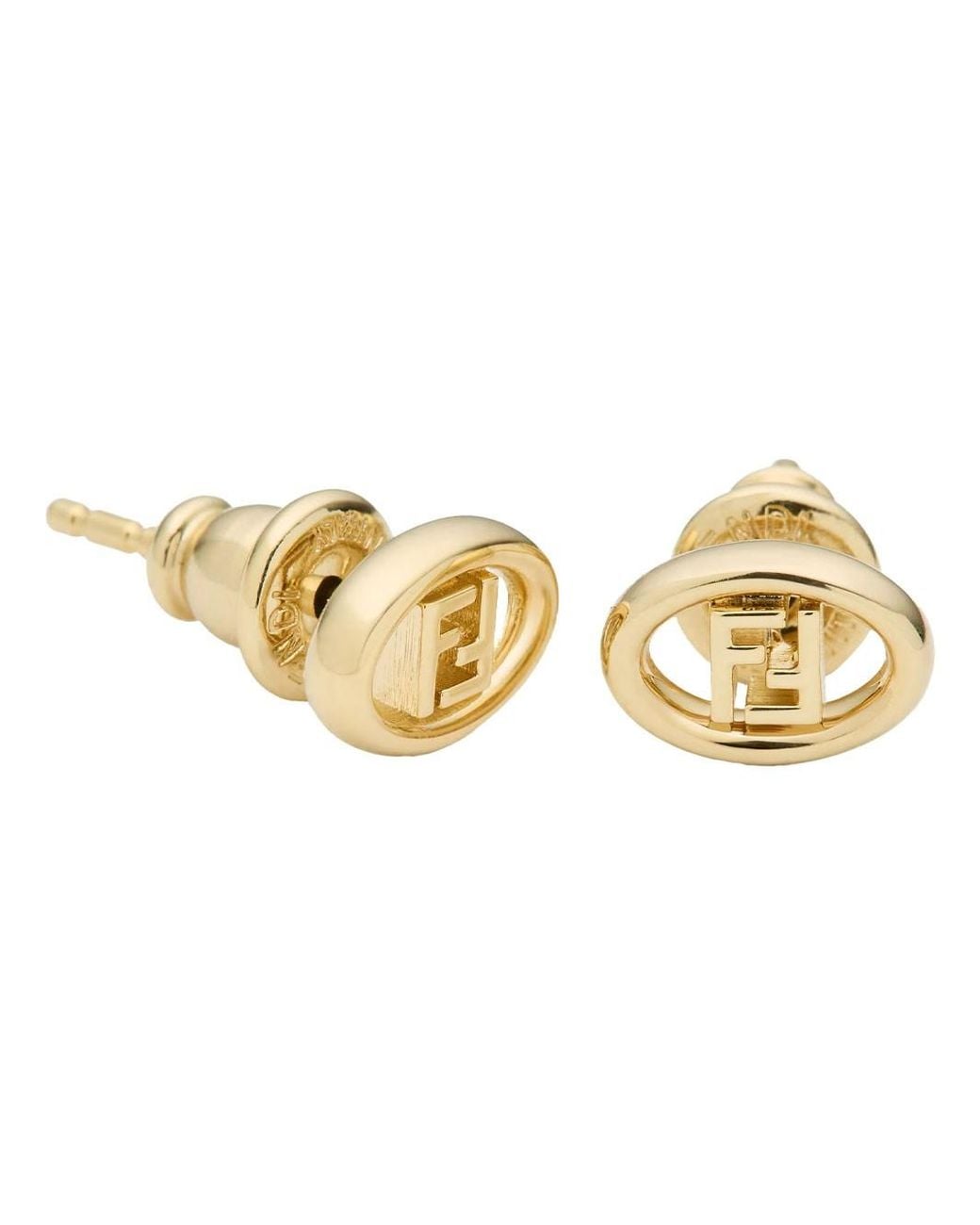 Fendi Metallic Orbit Stud Earrings