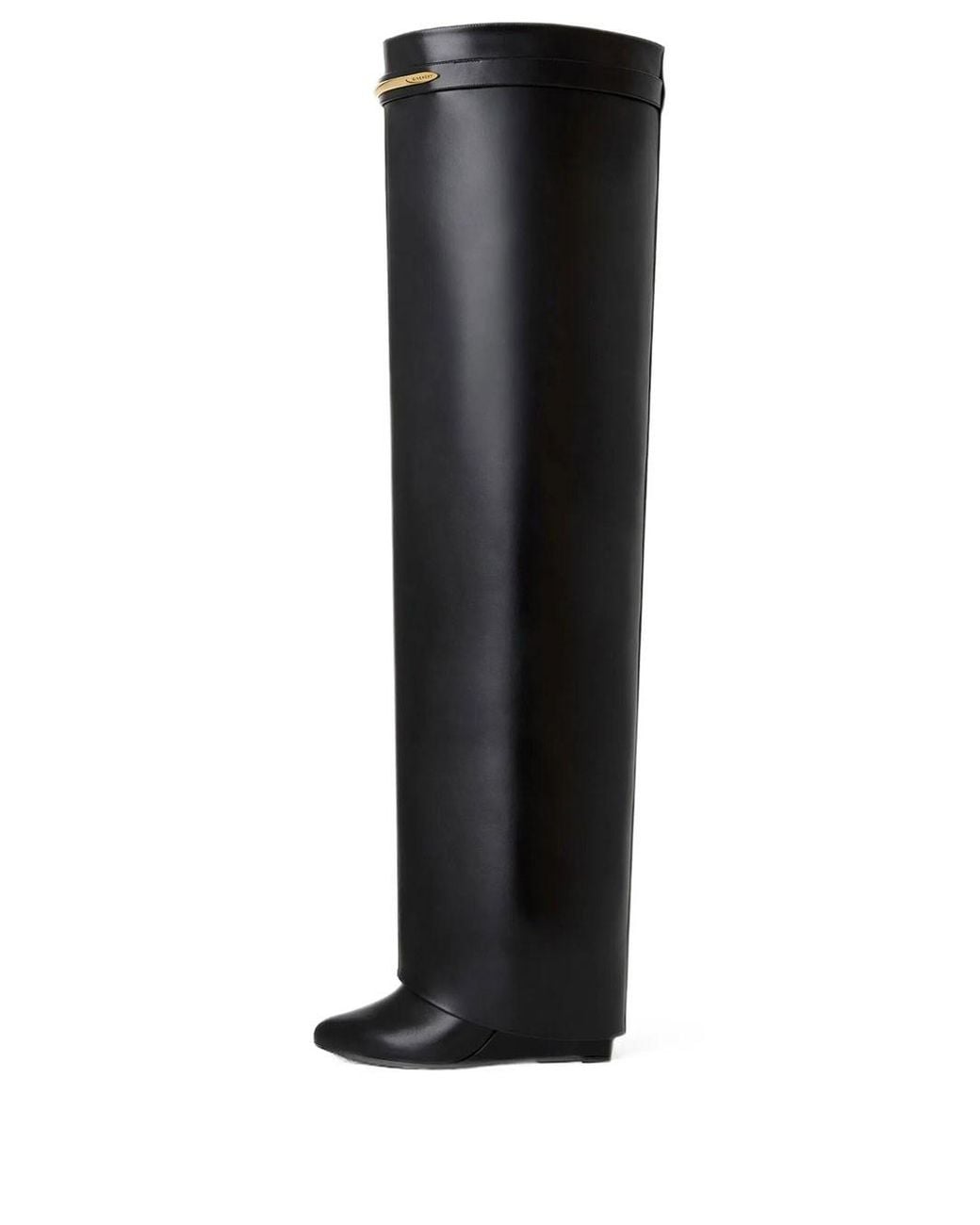 Givenchy Black Over-The-Knee Cuissard Shark Pinch Leather Boots