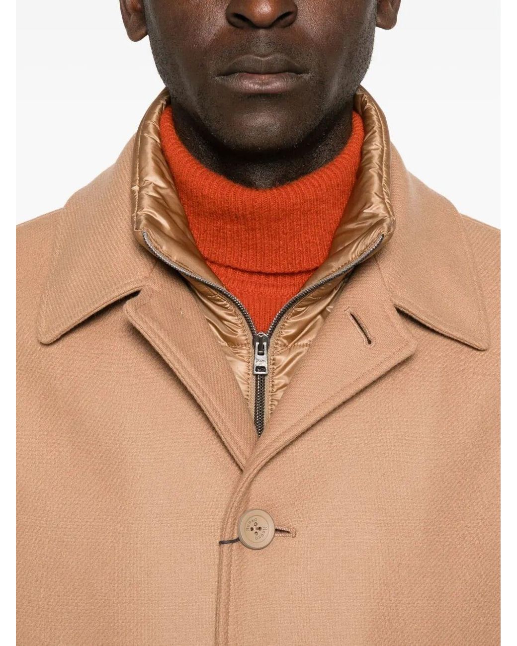 Herno Natural Single-Breasted Padded Coat for men