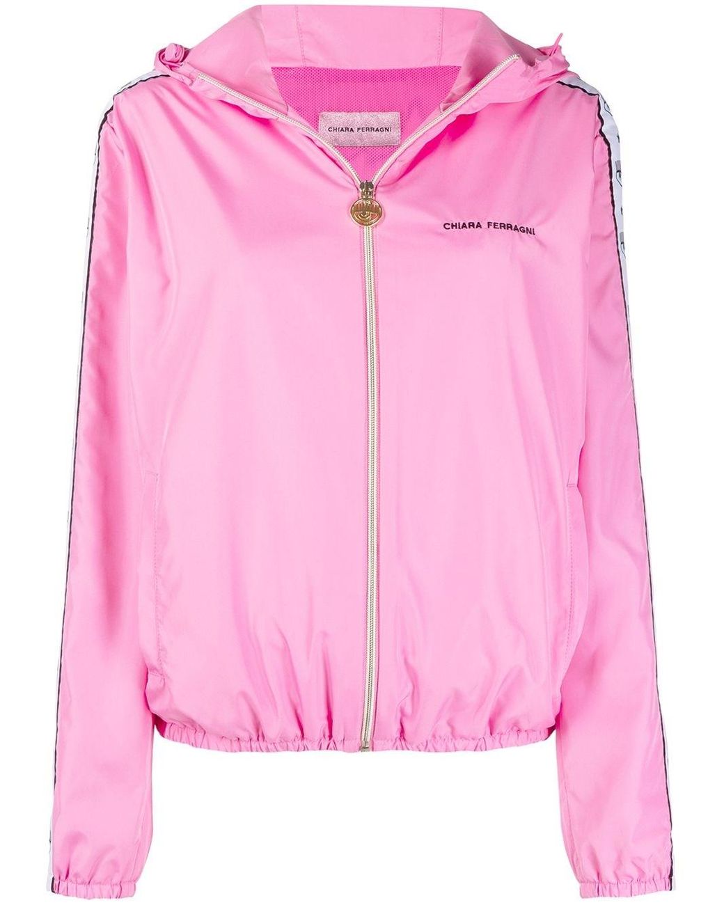 Chiara Ferragni Synthetic Zipped Logo Jacket in Pink & Purple (Pink) - Lyst