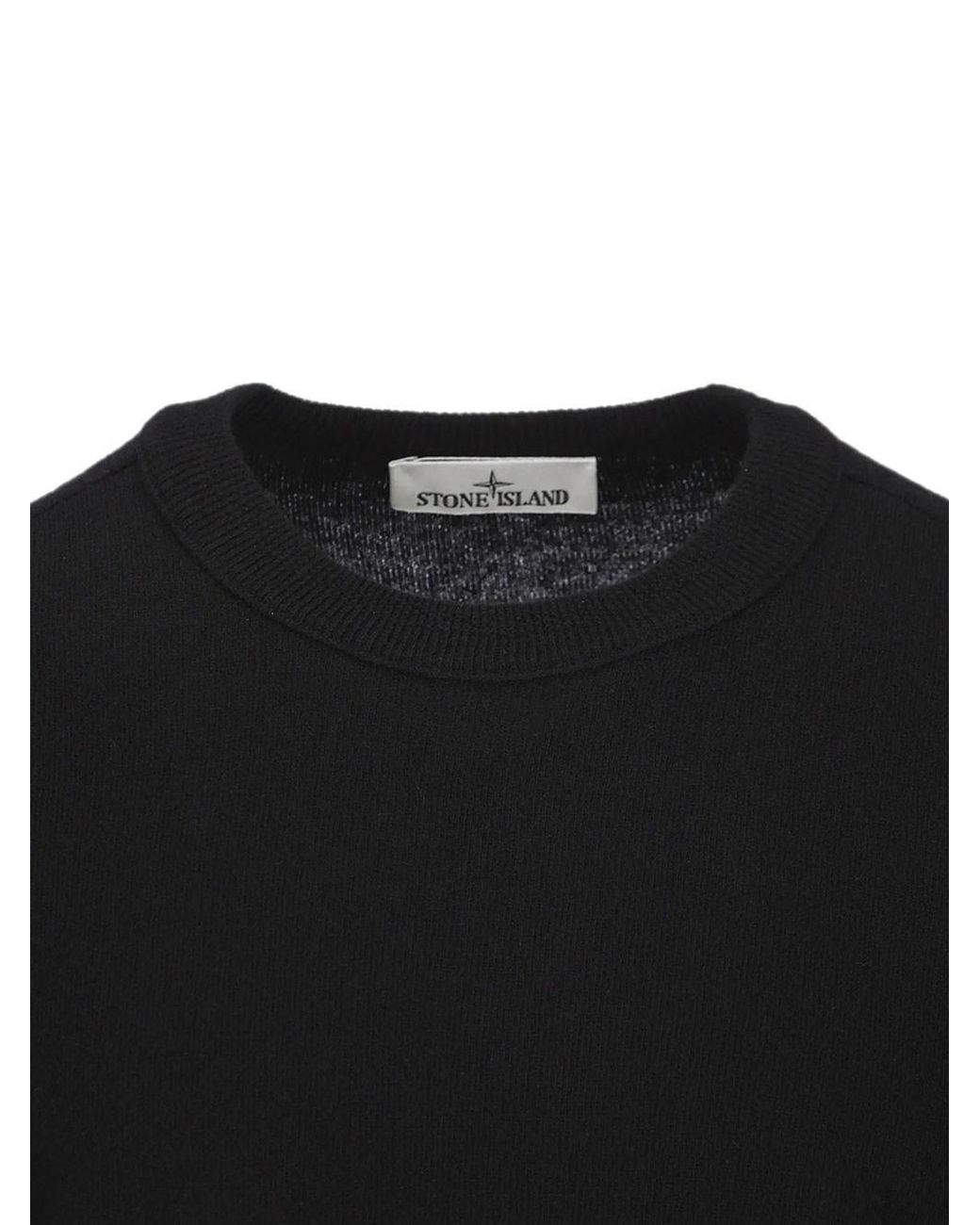 Stone Island Black Wool Sweater for men