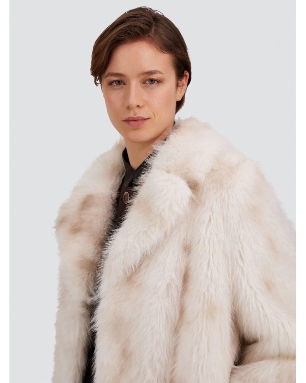 Herno Natural Fur-effect Lynx Coat
