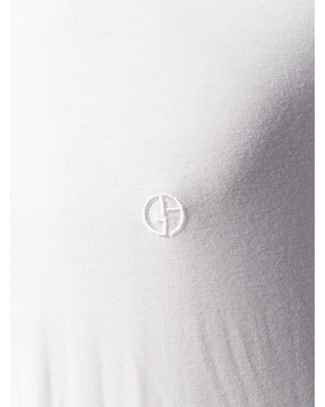 Giorgio Armani White Logo T-Shirt for men