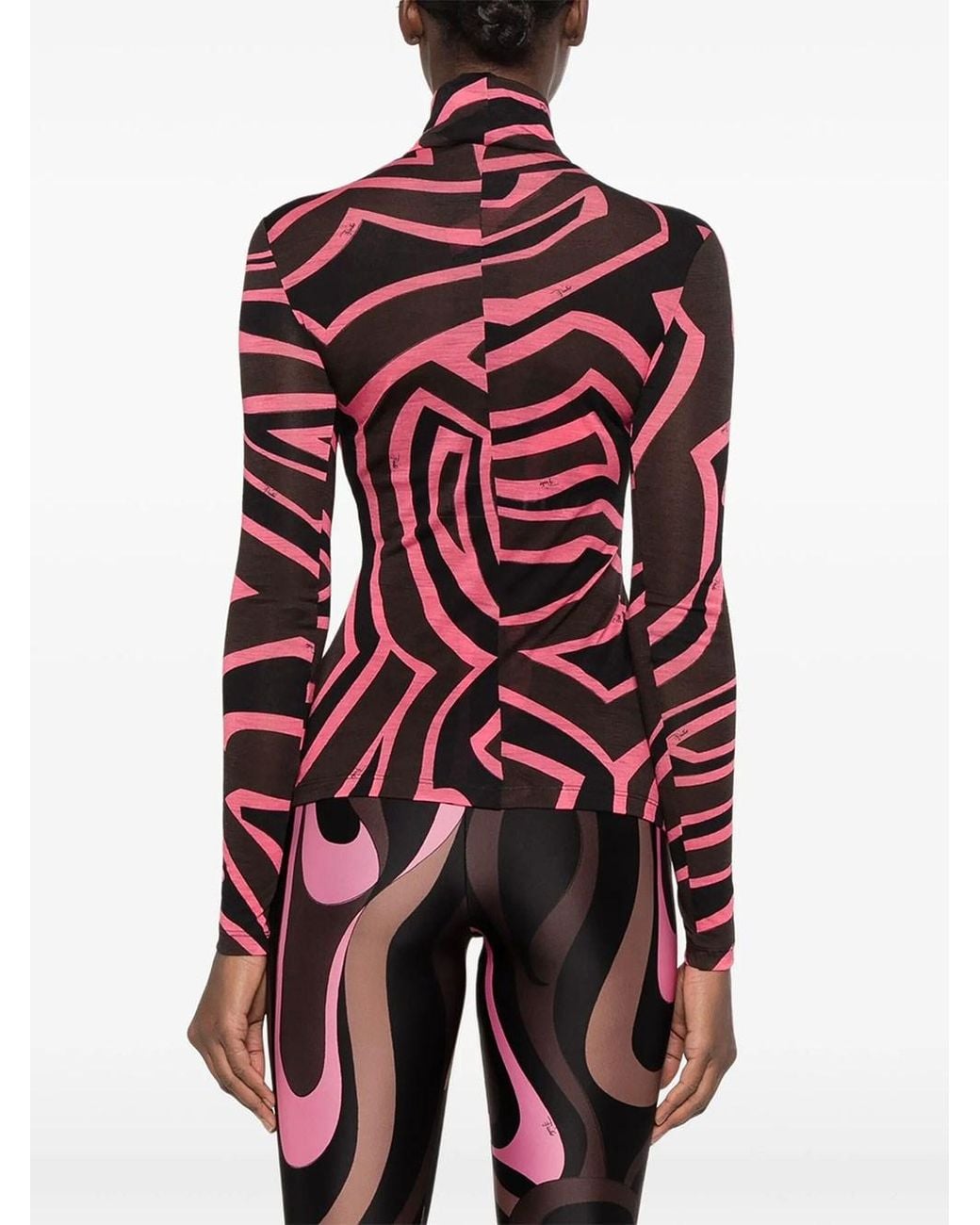 Emilio Pucci Red High-Neck Jersey Top