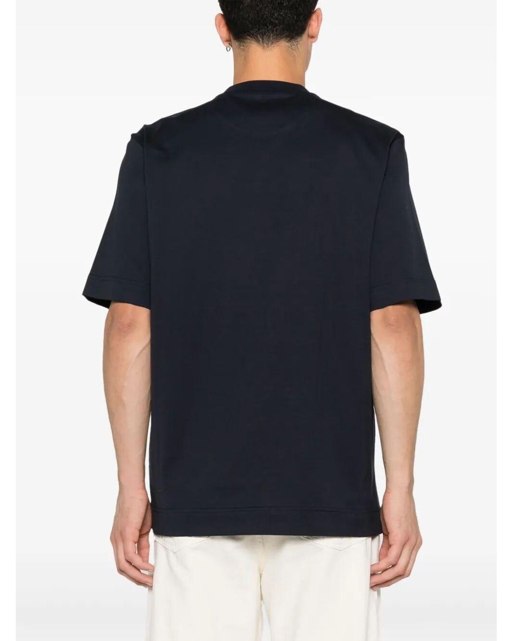 Fendi Blue Roma 1925 Print Cotton T-Shirt for men