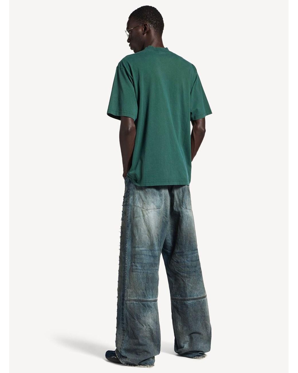 Balenciaga Green Laurel Classic Medium Fit T-Shirt for men