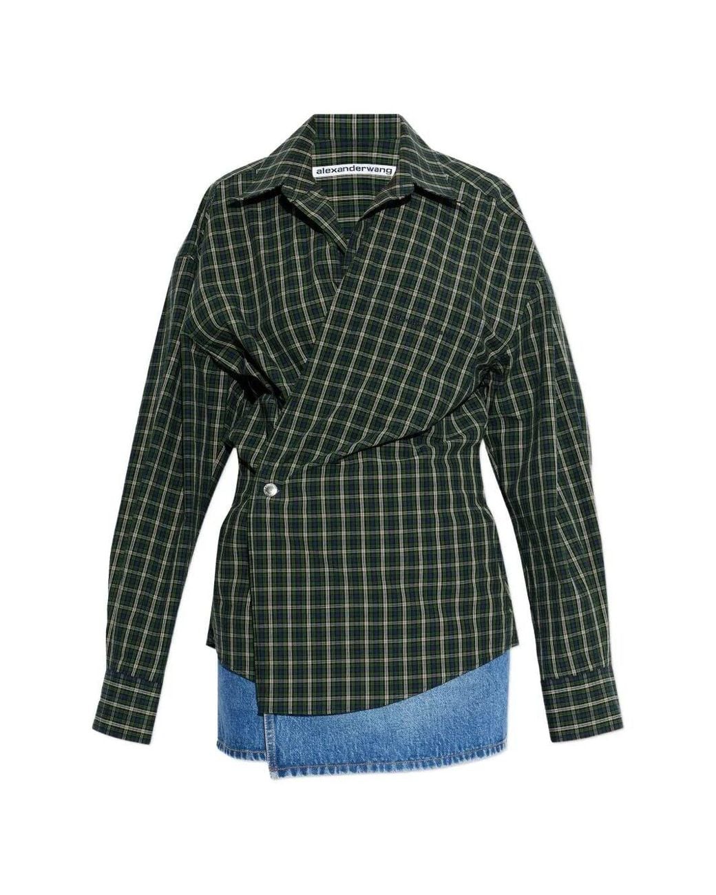 Alexander Wang Green Pre-Styled Wrap Mini Dress