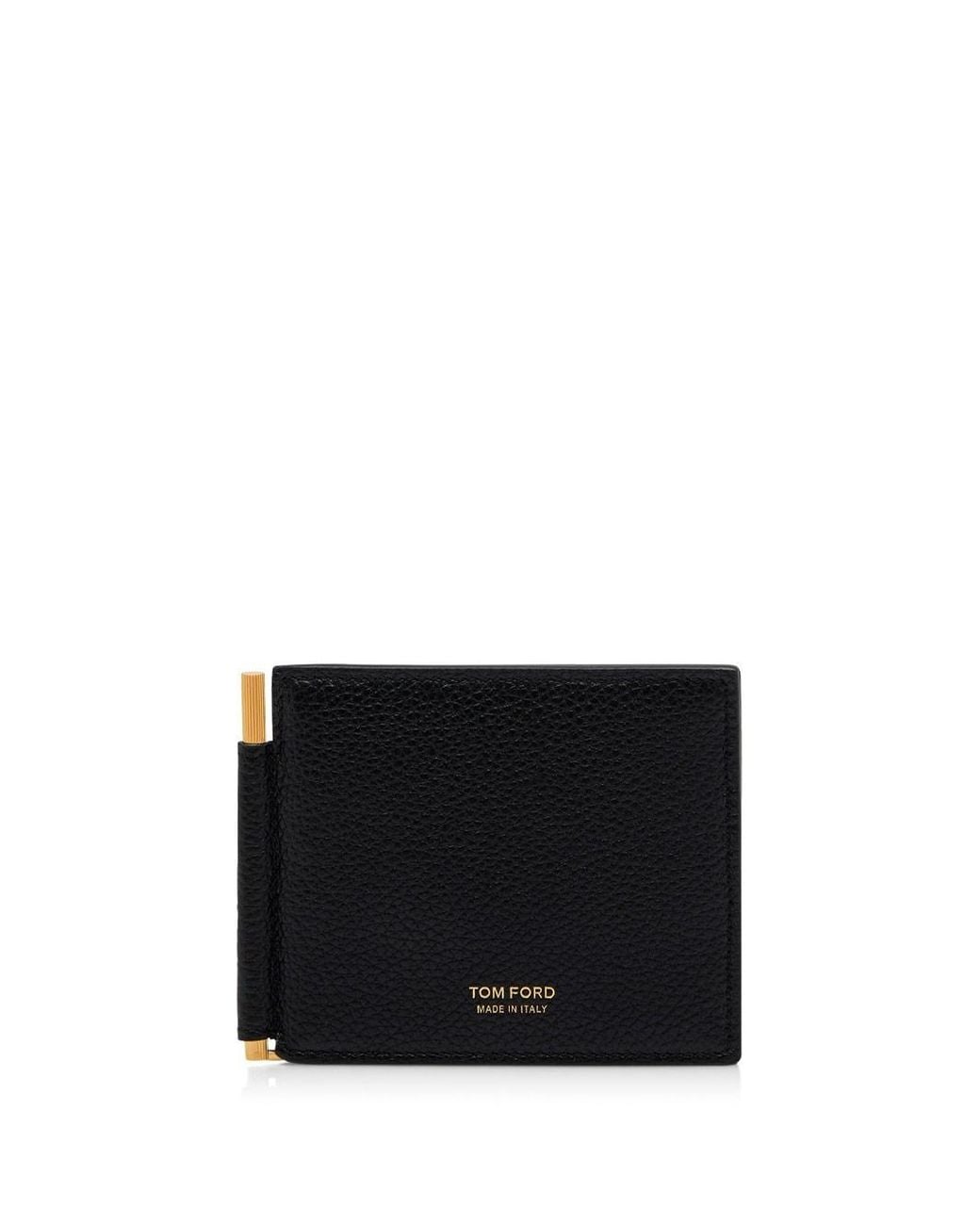 Tom Ford Black Leather Money Clip Wallet for men