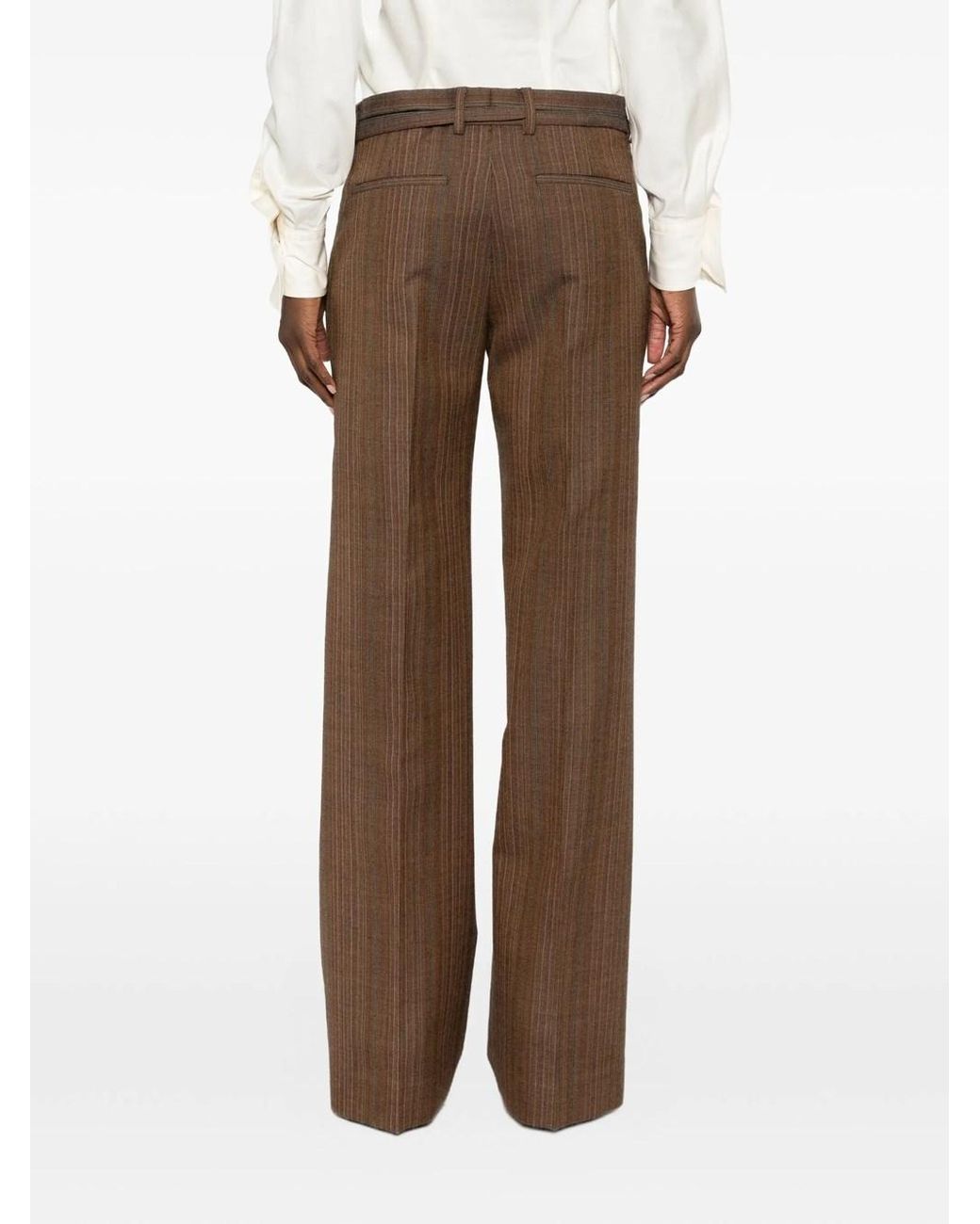 Dries Van Noten Brown Slim Fitted Slightly Flaired Trousers
