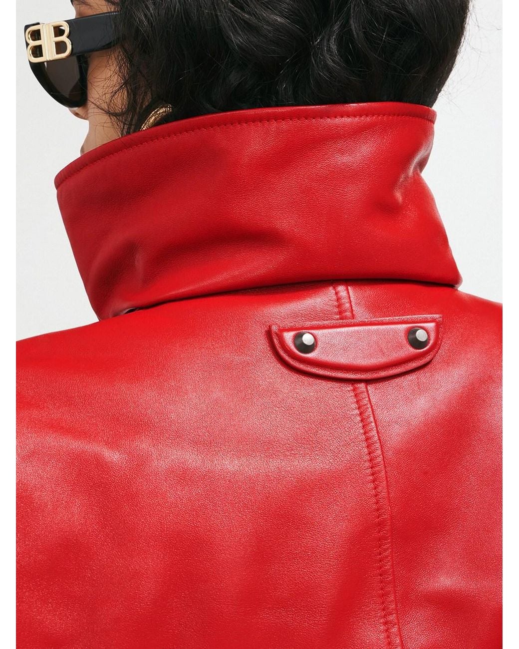 Balenciaga Red Rounded Bomber Jacket