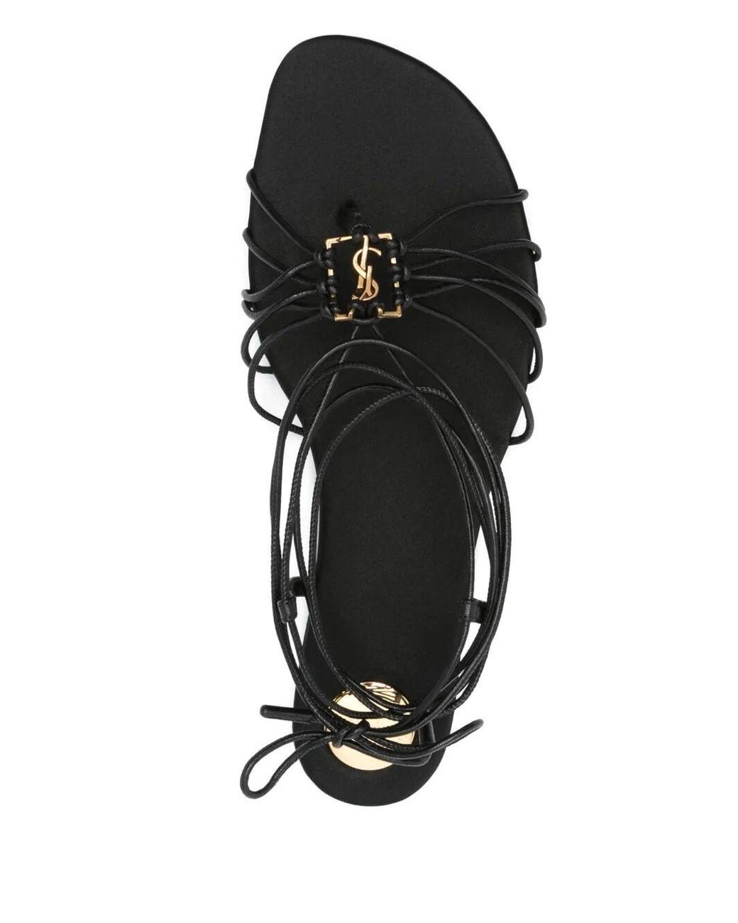Saint Laurent Black Babylone Leather Sandals