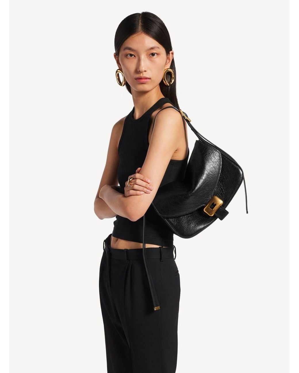 Balenciaga Black Clicca Shoulder Bag Medium