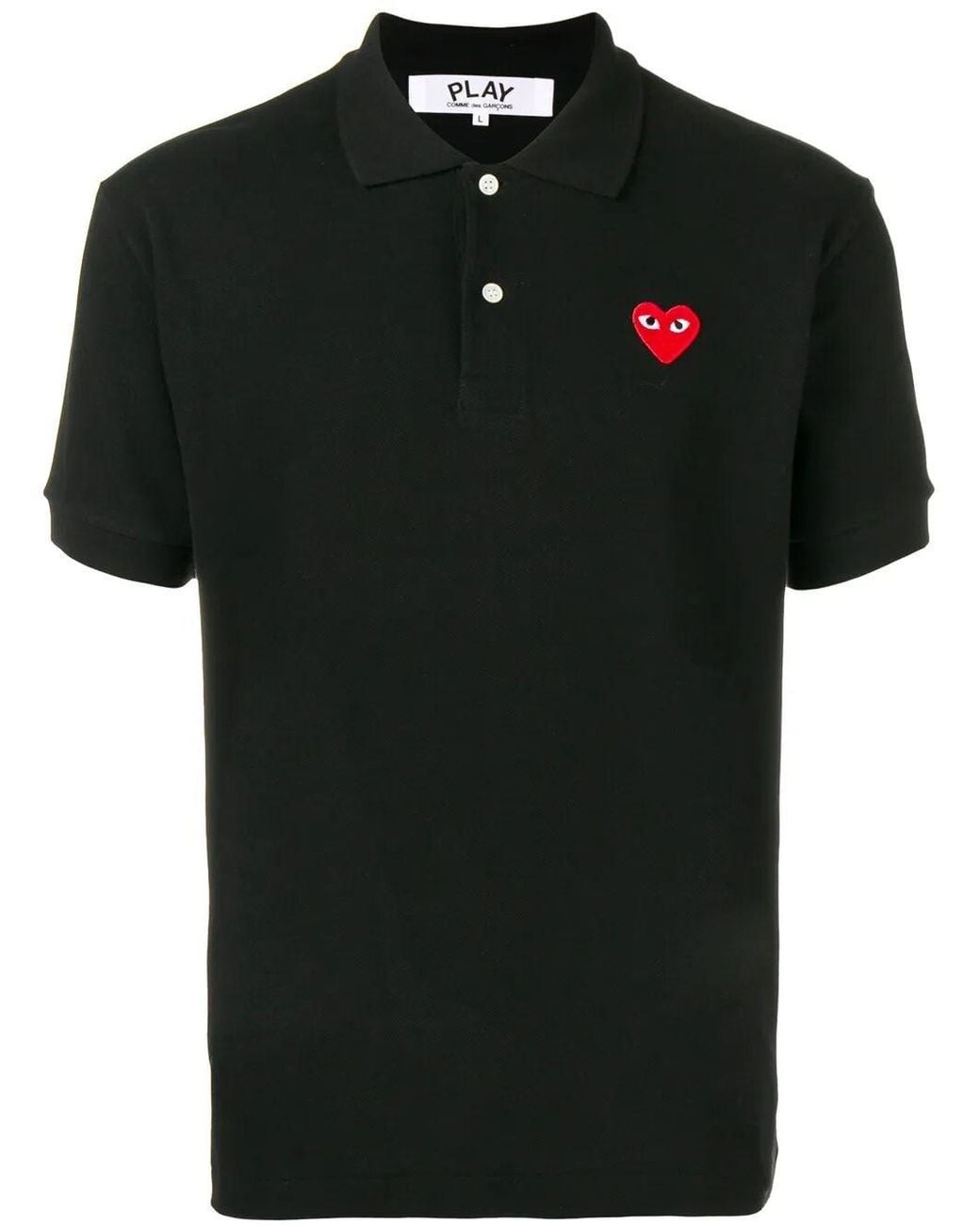 COMME DES GARÇONS PLAY Black Heart Cotton Polo Shirt for men