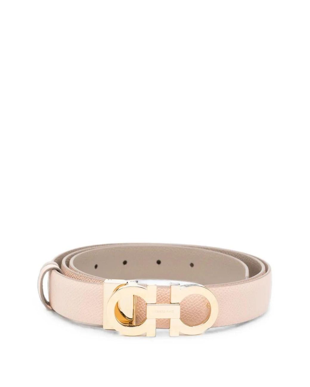 Ferragamo Pink Textured Reversible Belt