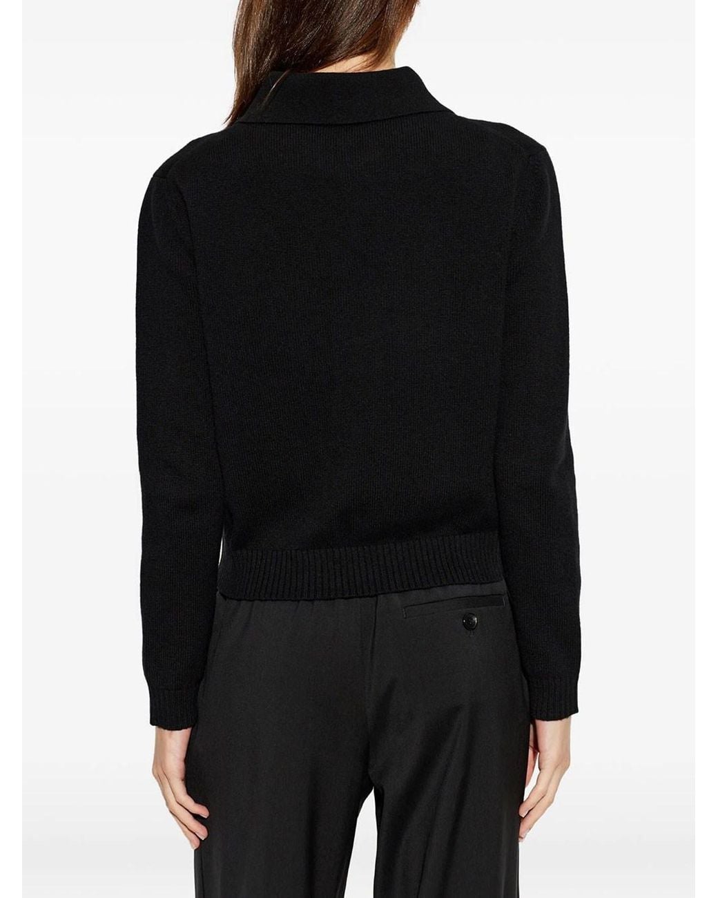 Givenchy Black Wool And Cashmere Polo Swater