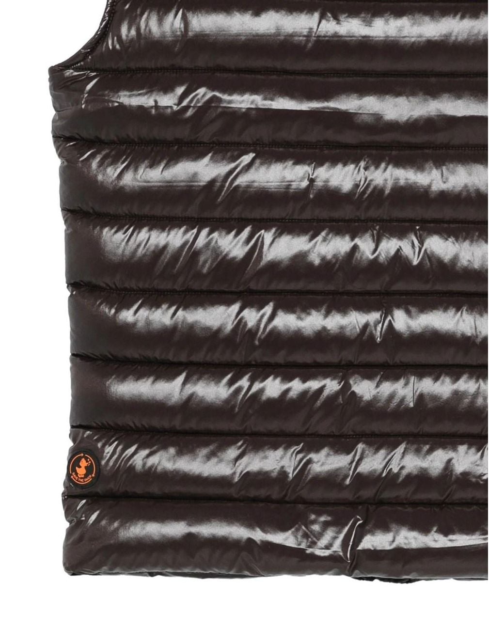 Save The Duck Black Gil Padded Vest With Lacquered Finish for men