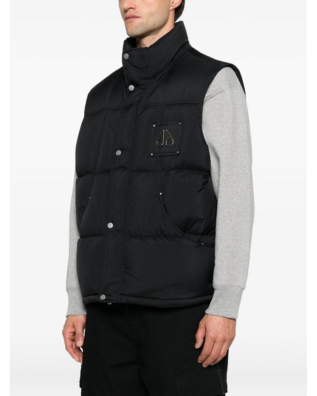 Moose Knuckles Black Piumino Smanicato "Everest" for men