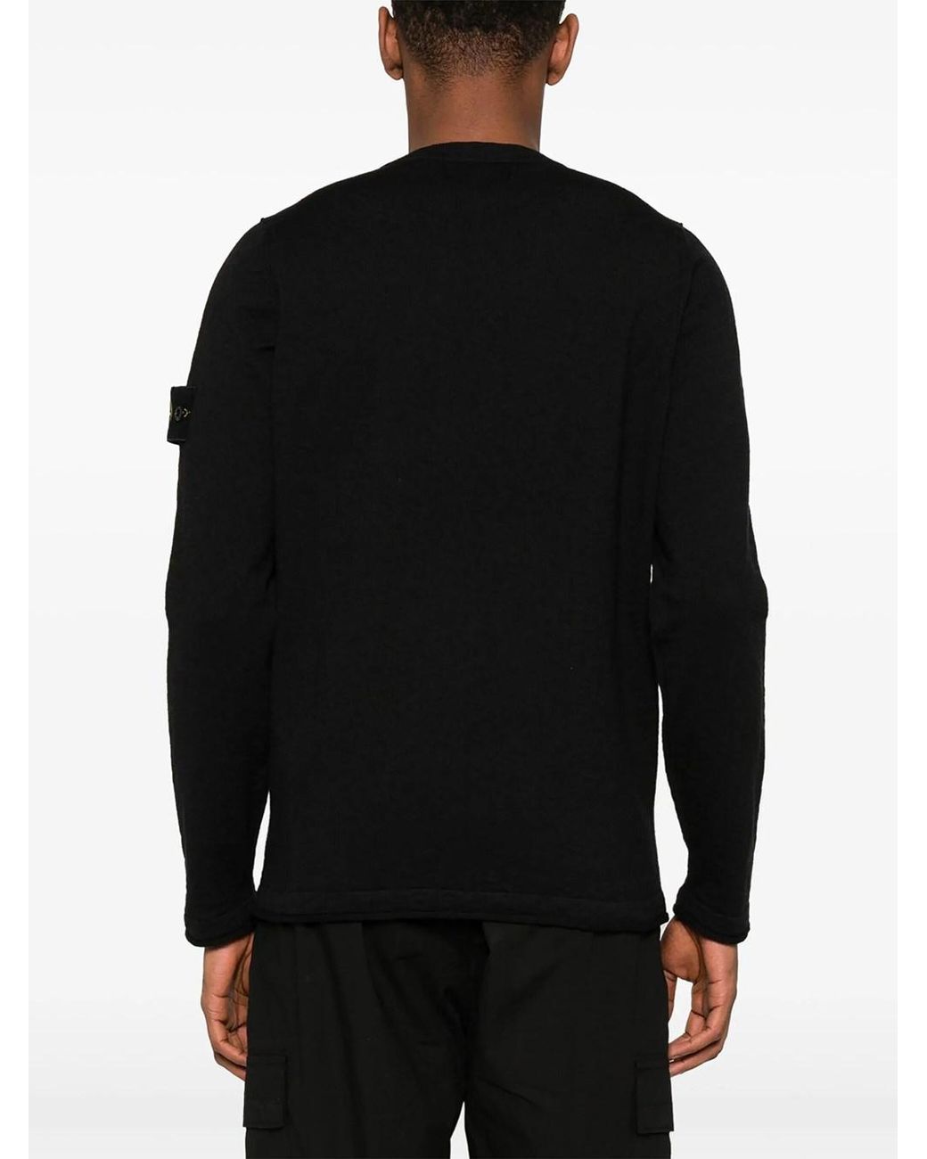 Stone Island Black Pullover With Logo for men