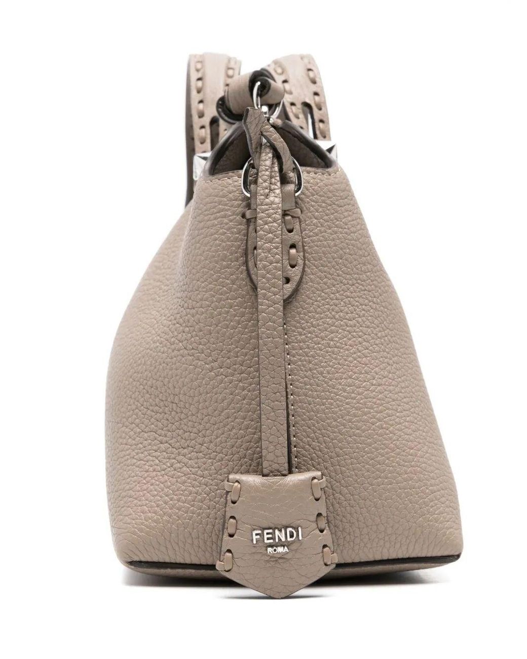 Fendi Brown Medium By The Way Selleria Shoulder Bag
